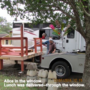 Lunch was delivered through the window