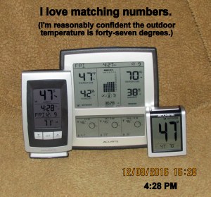 Outdoor temperature forty-seven degrees