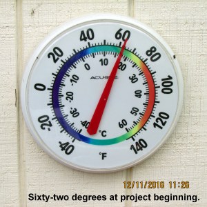 Temperature when project started