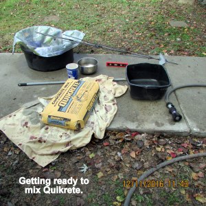 Getting ready to mix concrete