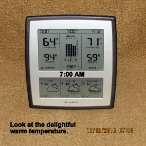 Temperature at seven AM