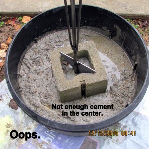 Not enough cement in the center
