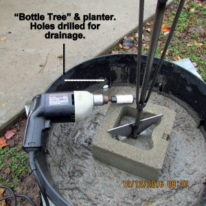 Holes drilled for drainage