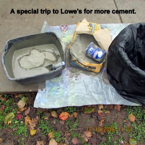 Trip to Lowe's for cement