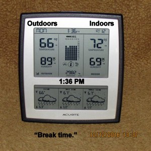 Temperature at one-thirty