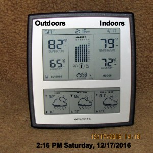 Eighty-two degrees thirty-six hours earlier