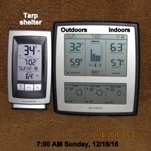 Temperature at seven AM Sunday