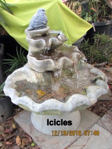 Icicles on the fountain