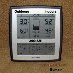 Temperature at three AM