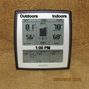 Temperature at one PM