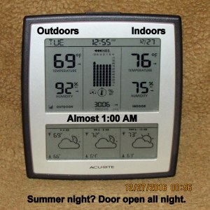 Temperature at one AM