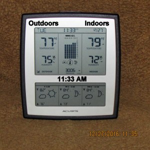 Temperature at eleven-thirty