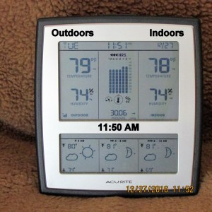 Temperature at eleven-fifty