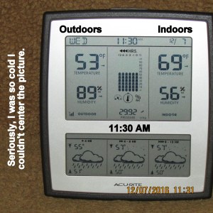 Temperature at eleven-thirty