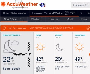 AccuWeather at seven AM