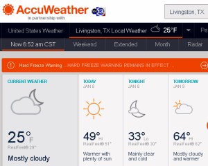 AccuWeather at seven AM