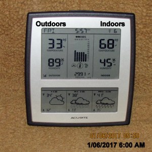 Temperature at six AM