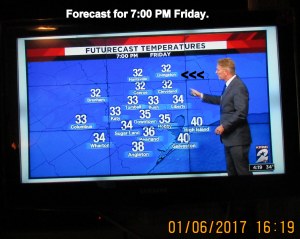 Forecast for seven PM Friday