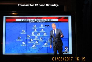 TV forecast for 12 noon Saturday