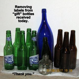 Removing labels from gift bottles