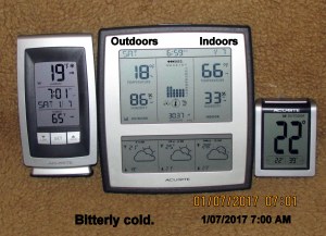 Temperature at seven AM