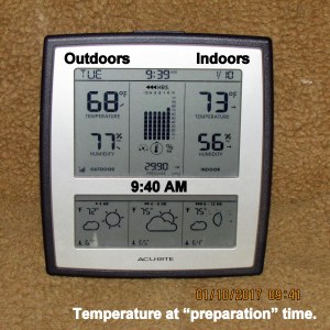 Temperature at nine-forty