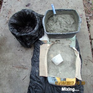 Mixing cement for the base