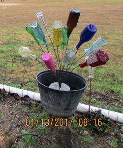 Decorated bottle bush