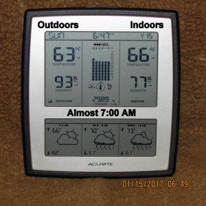 Temperature almost seven AM