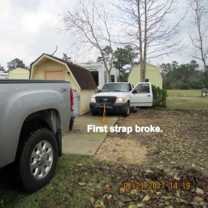 Tow strap broke