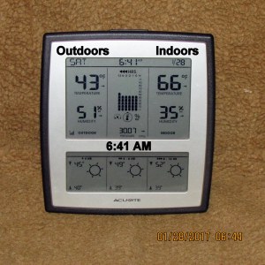 Temperature at six-forty