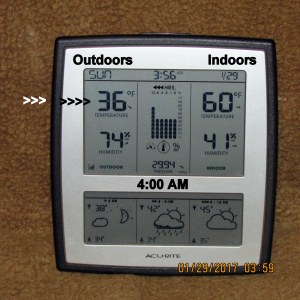 Temperature at four AM