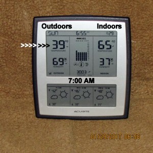 Temperature at seven AM