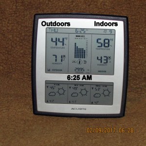 Temperature at six AM