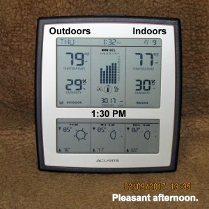 Temperature at one-thirty