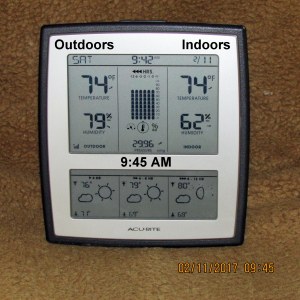 Temperature at seven-forty