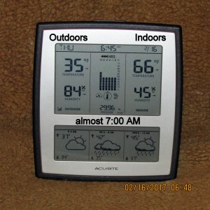 Temperature almost seven AM