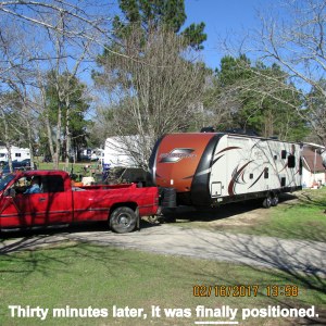 Finally positioned thirty minutes later