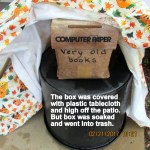 Rain soaked box went into trash