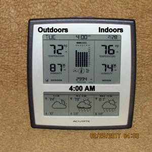 Temperature at four AM