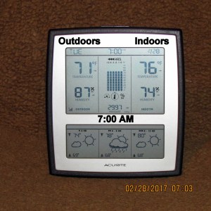 Temperature at seven AM