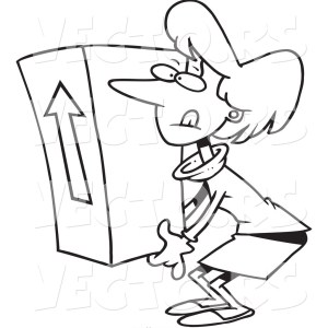 lady-lifting-box-cartoon-figure
